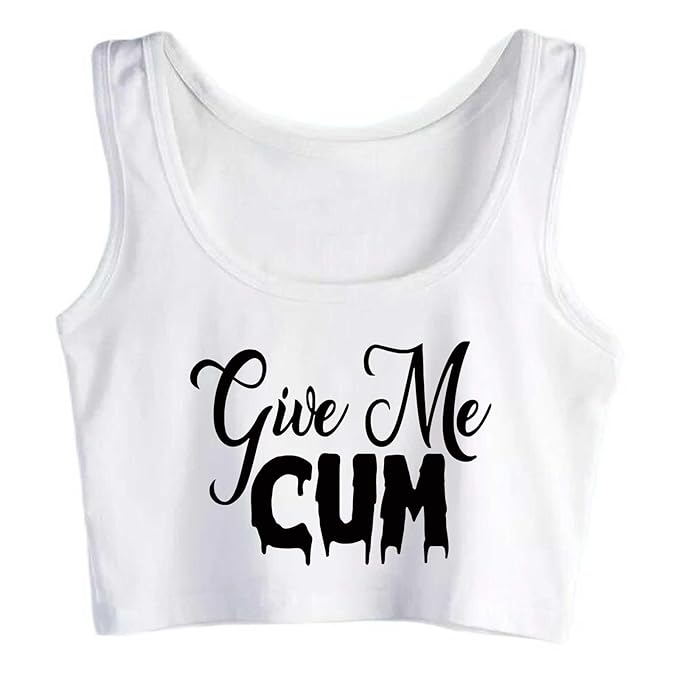 0061 give me cum print unisex crop top