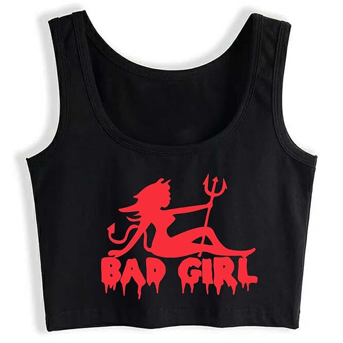 0065 bad girl print unisex crop top