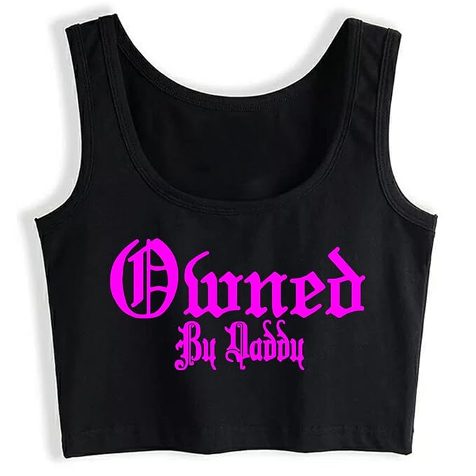 0067 owned by daddy print unisex crop top