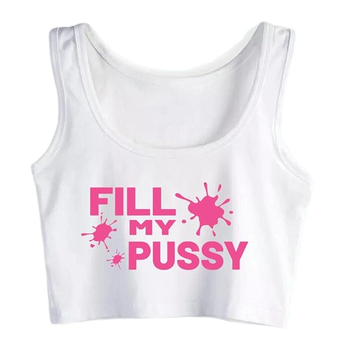 0069 fill my pussy print unisex crop top