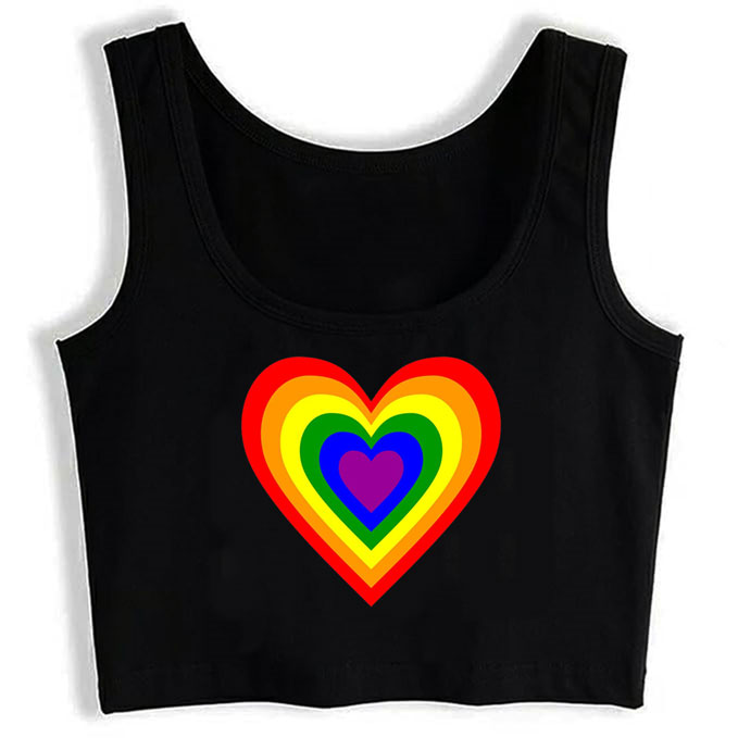 0089-heart-in-rainbow-colors print unisex crop top