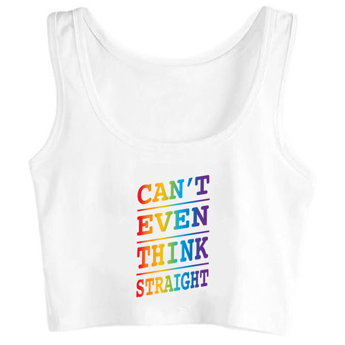 0100-cant-even-think-straight print unisex crop top