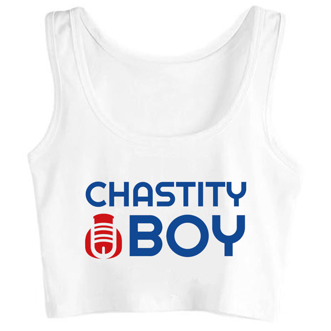 0112-chastity-boy print unisex crop top