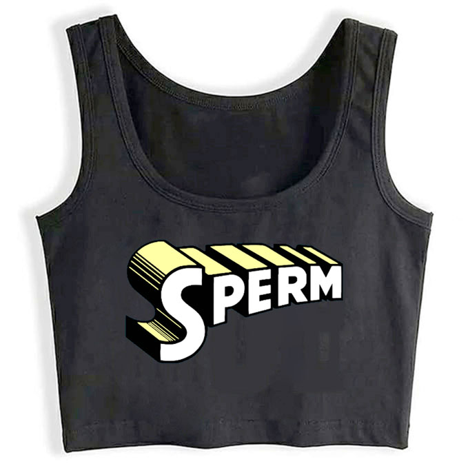 0116-sperm print unisex crop top