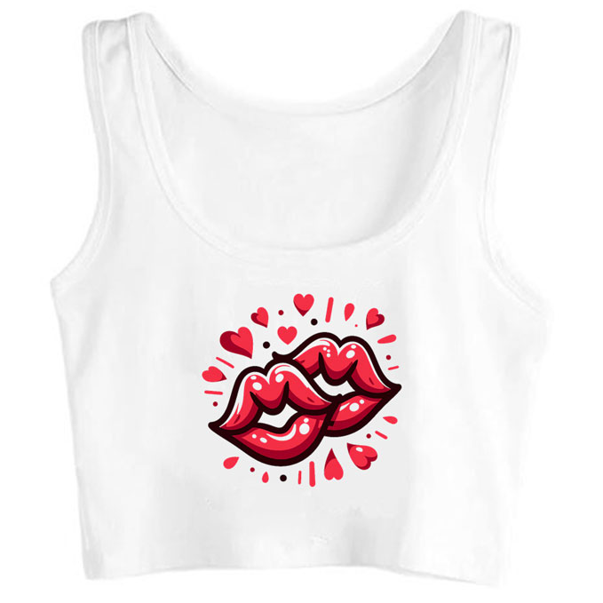 0122-two-lips-pouts print unisex crop top