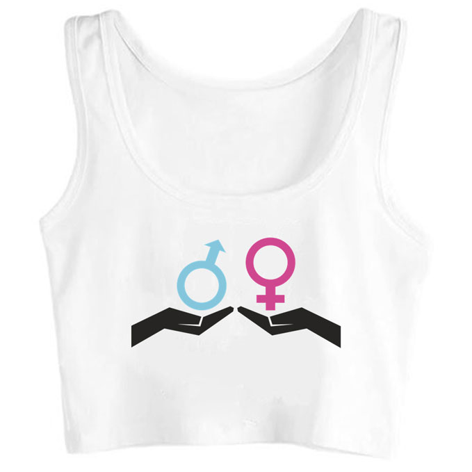 0125-gender-equality print unisex crop top