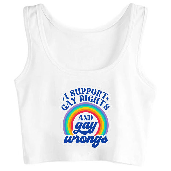 0131-i-support-gay-rights-and-gay-wrongs print unisex crop top