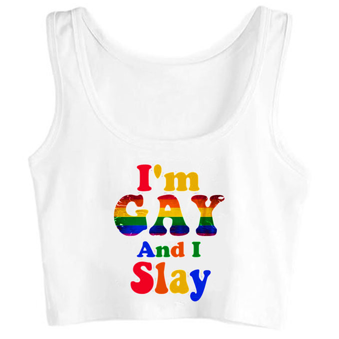 0133-im-gay-and-i-slay print unisex crop top