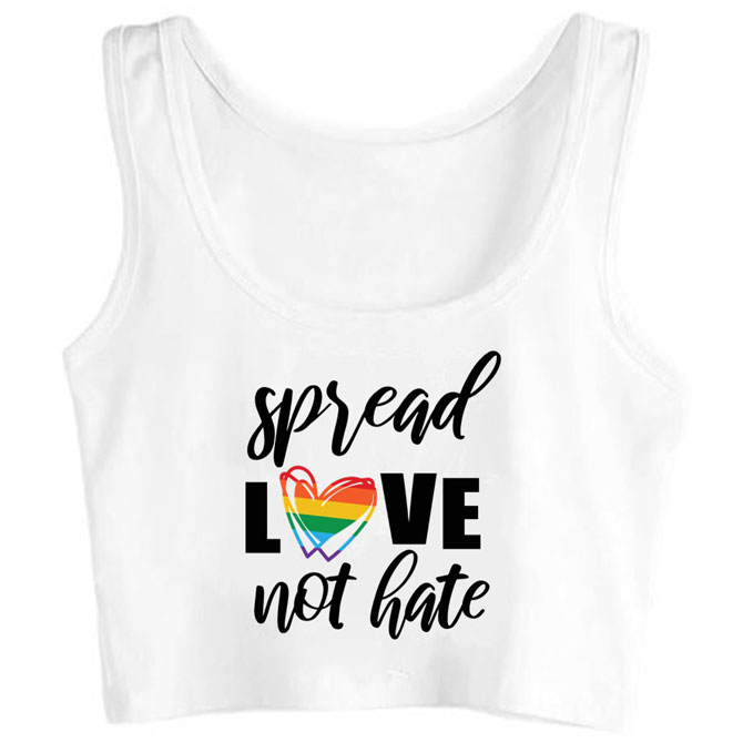 0159-spread-love-not-hate print unisex crop top