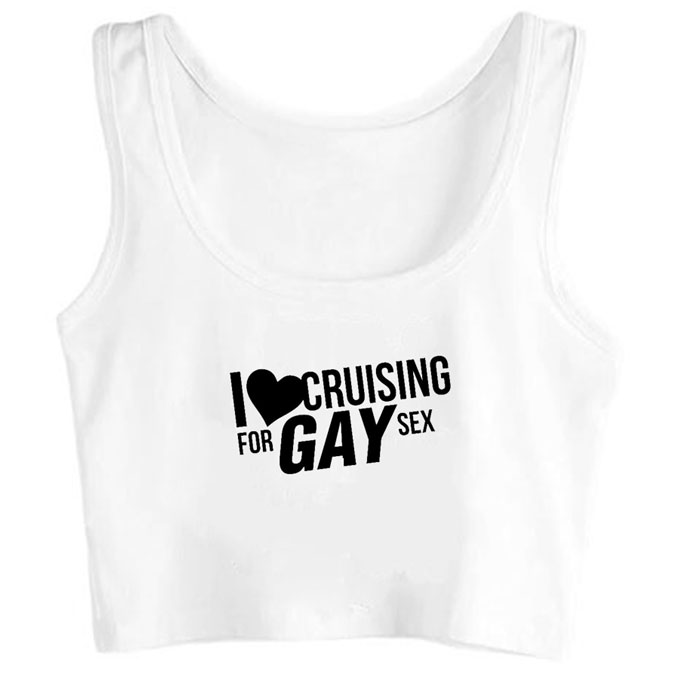 0161-i-love-cruising-for-gay-sex print unisex crop top