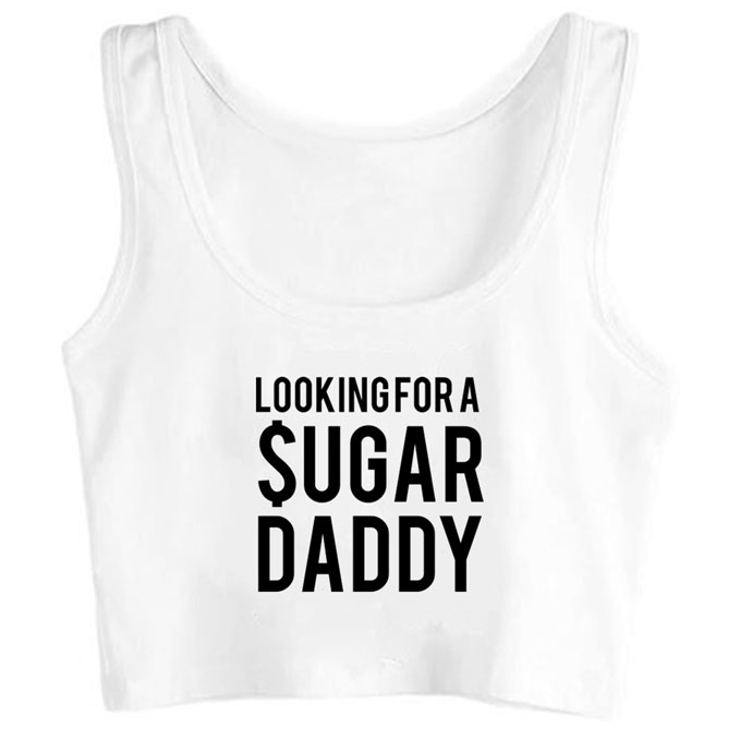 0189-looking-for-a-sugar-daddy print unisex crop top