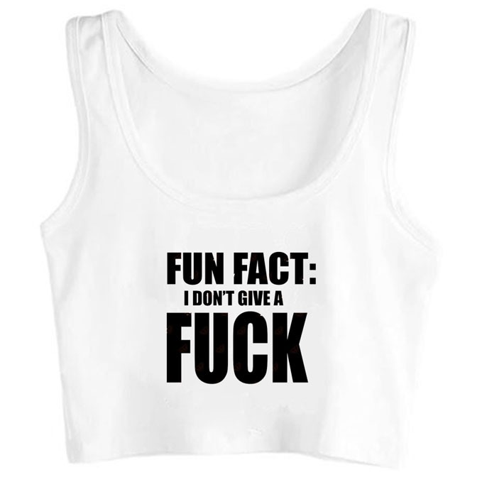 0243-fun-fact-i-dont-give-a-fuck print unisex crop top