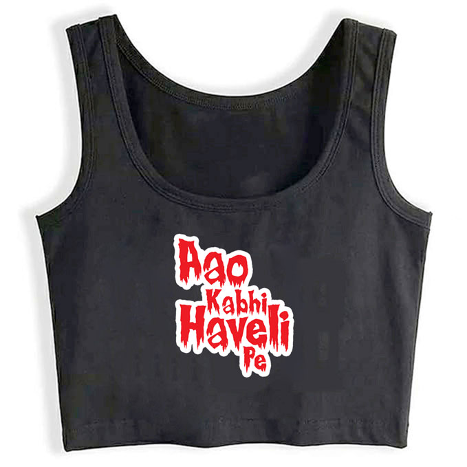 h0003-aao-kabhi-haveli-pe print unisex crop top